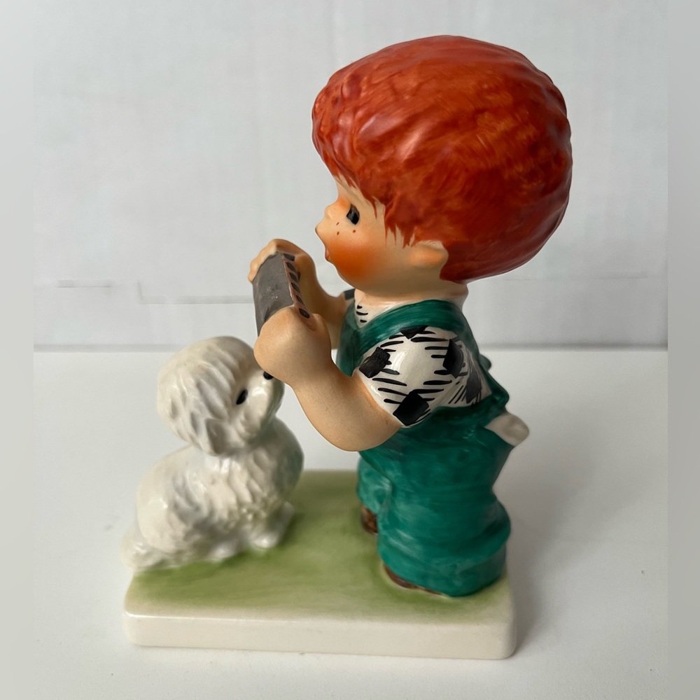 Goebel Charlot Redhead Boy & Dog Figurine W Germany Signed by Artist Collectible